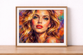 Fauvist portrait on a wooden shelf