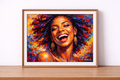 Portrait of joy in vibrant hues