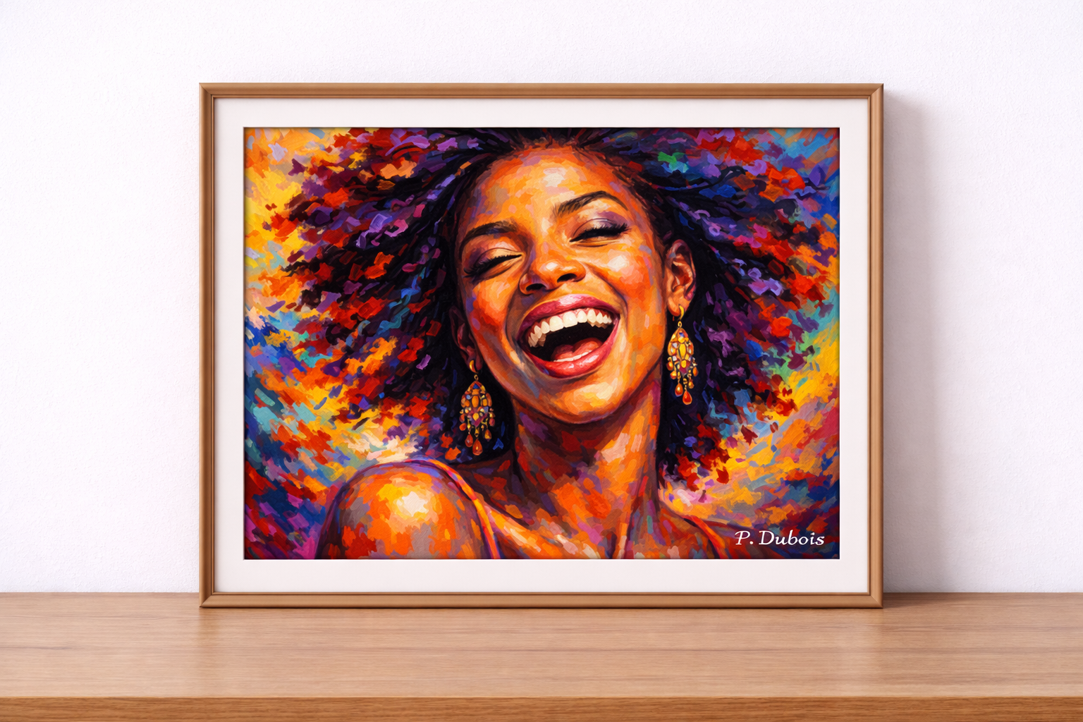 Portrait of joy in vibrant hues