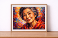 Vibrant fauvist portrait on display