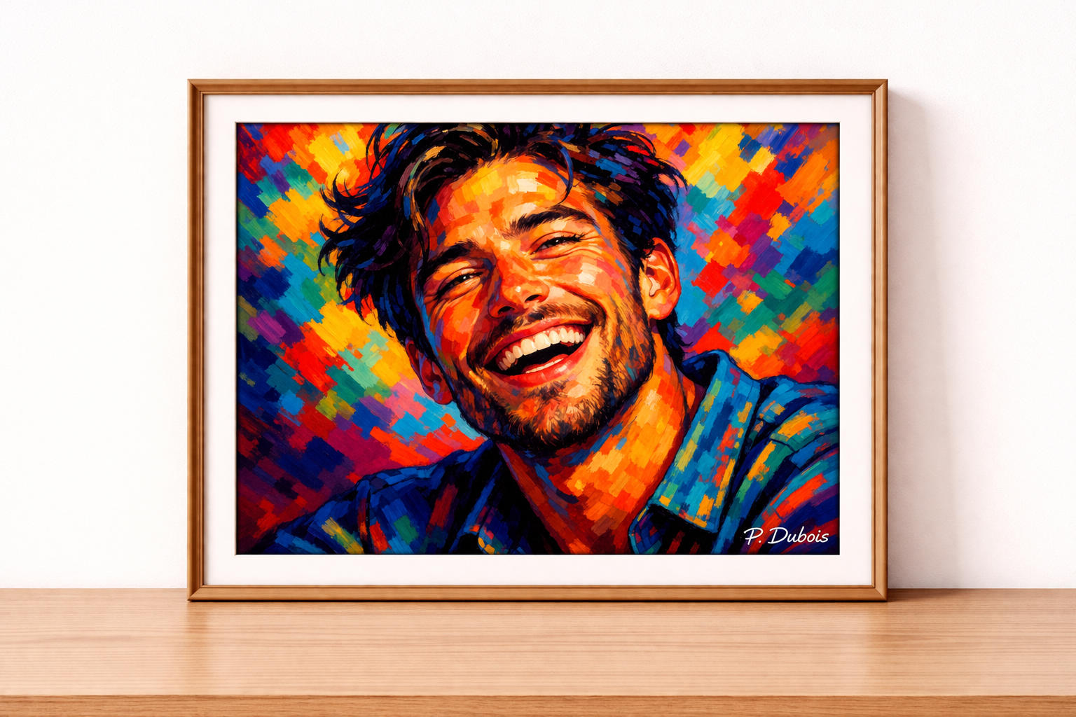 Vibrant portrait in a minimalist setting