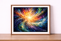 Energetic burst of vibrant color