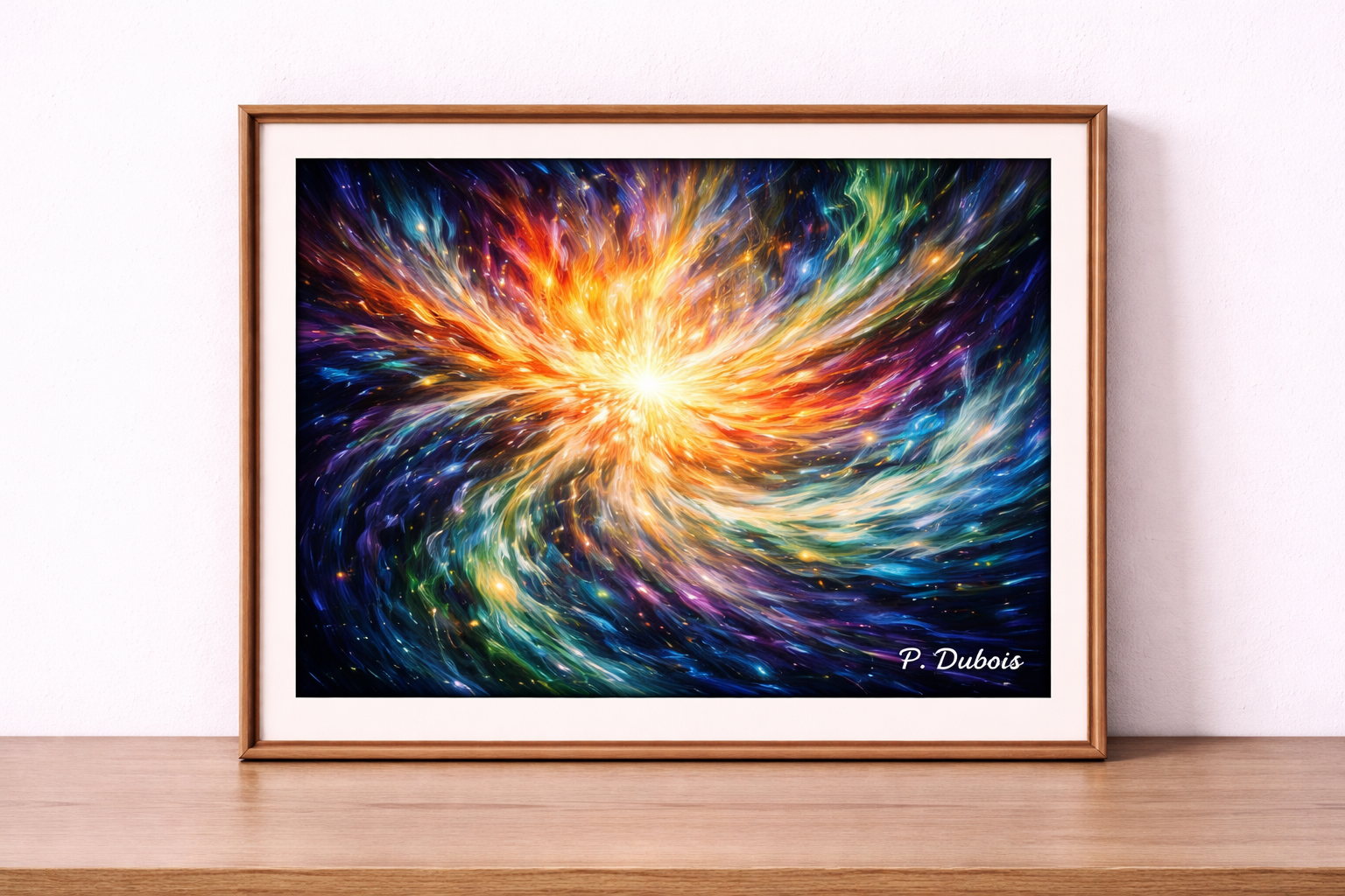 Energetic burst of vibrant color