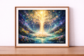 Arbre lumineux sur un fond éthéré