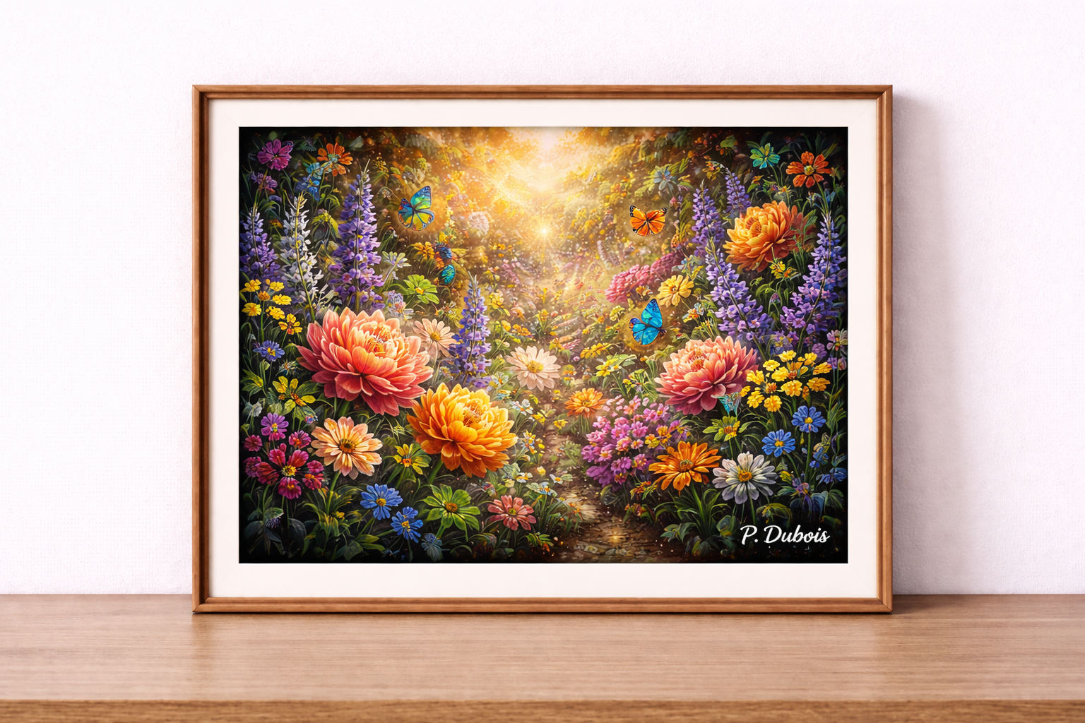 Jardin enchanté de fleurs sauvages