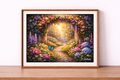 Enchanting garden archway in bloom